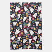 Linge De Cuisine Fantômes et fleurs (Vertical)