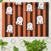 Linge De Cuisine Fantômes et rayures d'Halloween (Plié)