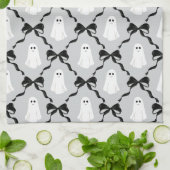 Linge De Cuisine Fantômes mignons avec Coquette Black Bows Hallowee (Plié)