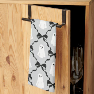 Linge De Cuisine Fantômes mignons avec Coquette Black Bows Hallowee