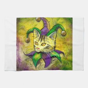 Linge De Cuisine Farceur Kitty de mardi gras par des brûlures de G