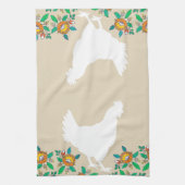 Linge De Cuisine Farmhouse Chicken Silhouette & Fleurs de Campagne (Vertical)