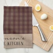 Linge De Cuisine Farmhouse Homespun Plaid Nom de famille (Quart Plié)