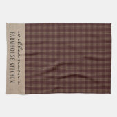 Linge De Cuisine Farmhouse Homespun Plaid Nom de famille (Horizontal)