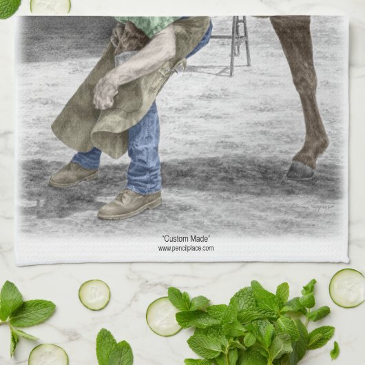 Linge De Cuisine Farrier Blacksmith Chaussure Cheval (Plié)