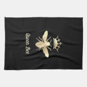 Linge De Cuisine fausse feuille reine abeille sur noir (Horizontal)