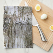 Linge De Cuisine Faux Birch Tree Bark Texture Look Motif (Quart Plié)