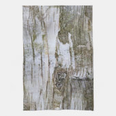 Linge De Cuisine Faux Birch Tree Bark Texture Look Motif (Vertical)