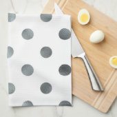 Linge De Cuisine Faux Faux Foil Polka Point blanc (Quart Plié)