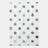 Linge De Cuisine Faux Faux Foil Polka Point blanc (Vertical)