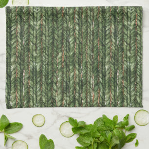 Linge De Cuisine Faux fils tissés verts