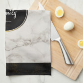 Linge De Cuisine Faux Marbre Albâtre Taupe Tan Monongramme (Quart Plié)