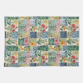 Linge De Cuisine Faux Patchwork Garden Flowers Retro Élégant Plutôt (Horizontal)