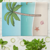 Linge De Cuisine Fawn Italien Greyhound À Tropical Summer Beach (Plié)