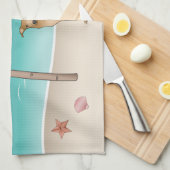 Linge De Cuisine Fawn Italien Greyhound À Tropical Summer Beach (Quart Plié)