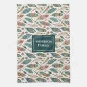 Linge De Cuisine Feathers & Arrows Towel Personalized Tribal Look (Vertical)
