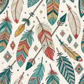 Linge De Cuisine Feathers & Arrows Towel Personalized Tribal Look