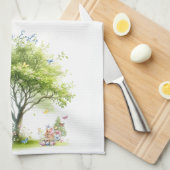 Linge De Cuisine Fée de printemps de Pâques à l'aquarelle (Quart Plié)
