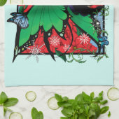 Linge De Cuisine Fée Solstice Rouge Vert Noël (Plié)
