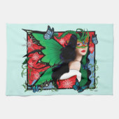 Linge De Cuisine Fée Solstice Rouge Vert Noël (Horizontal)