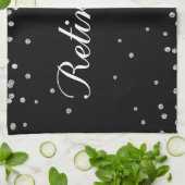 Linge De Cuisine Félicitations à la retraite Noir avec étincelle d' (Plié)