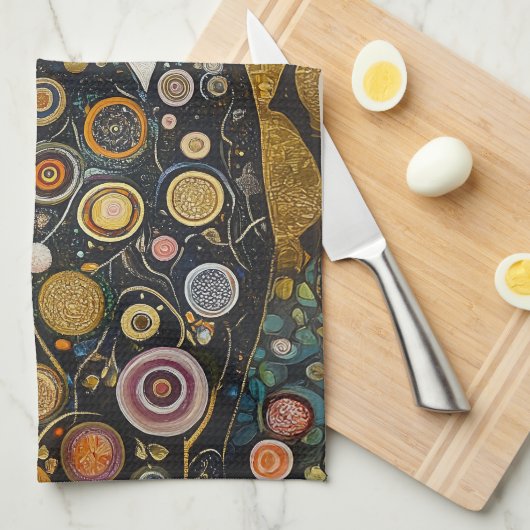 Linge De Cuisine Feline céleste en or (Quart Plié)