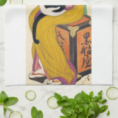 Linge De Cuisine Femme avec le chat noir, Yumeji Takehisa (Plié)