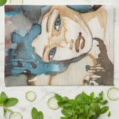Linge De Cuisine Femme bleue (Plié)