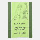 Linge De Cuisine Femme drôle de pose d'arbre (Vertical)