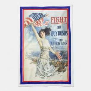 Linge De Cuisine Femme patriotique vintage avec affiche d'art du dr