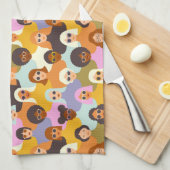 Linge De Cuisine Femmes rétrogrades du Motif mondial (Quart Plié)