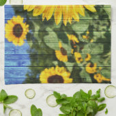 Linge De Cuisine Fence painted de Sunflowers (Plié)