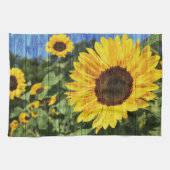 Linge De Cuisine Fence painted de Sunflowers (Horizontal)
