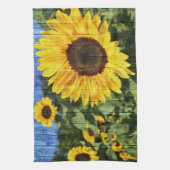 Linge De Cuisine Fence painted de Sunflowers (Vertical)