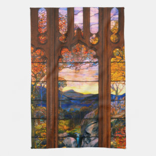 Linge De Cuisine Fenêtre en verre tendu élégante victorienne