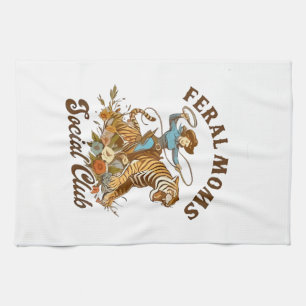 Linge De Cuisine Feral Mom Social Club Funny Retro Boho Cowgirl