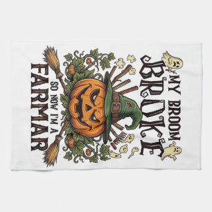 Linge De Cuisine Ferme Broom Broke Citrouille d'Halloween Sorcière