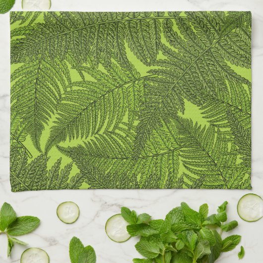 Linge De Cuisine Ferme en vert (Plié)