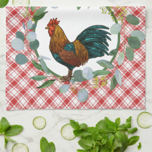 Linge De Cuisine Ferme Eucalyptus Wreath & Rooster