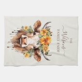 Linge De Cuisine Ferme familiale Fleurs rustiques Cornes de vache (Horizontal)