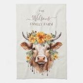 Linge De Cuisine Ferme familiale Fleurs rustiques Cornes de vache (Vertical)