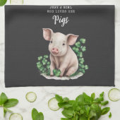 Linge De Cuisine Ferme | Juste une fille qui aime ses cochons (Plié)