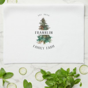 Linge De Cuisine Ferme Noël Arbre Famille personnalisée