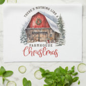 Linge De Cuisine Ferme Noël Rouge Grange Noël (Plié)