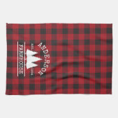 Linge De Cuisine Ferme Nom de famille Red Buffalo Plaid (Horizontal)