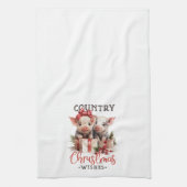 Linge De Cuisine Ferme Porcs mignons Pays Noël (Vertical)