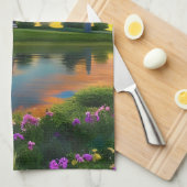 Linge De Cuisine Ferme Purple Roof Pond à Sunrise (Quart Plié)