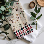 Linge De Cuisine Ferme Rustique de Renne Monogramme de Nom de Famil