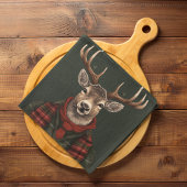 Linge De Cuisine Ferme Rustique Plaid Deer Et Vert