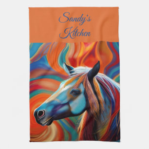 Linge De Cuisine Fermer la tête du cheval